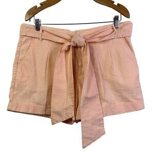 LAUREN JAMES CO. Bow Shorts Seersucker Stripped Lined‎ W/Pockets